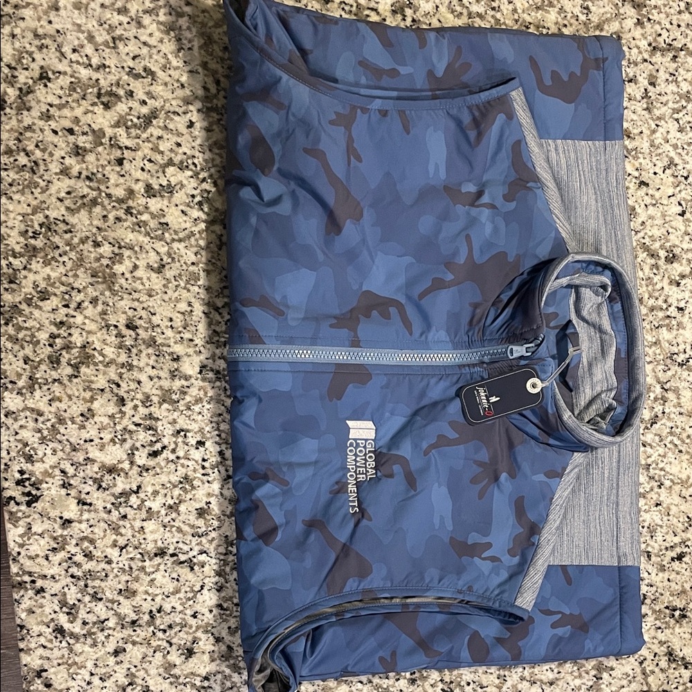 Johnnie-O Blue and Gray Camo Puffer Vest NWT
